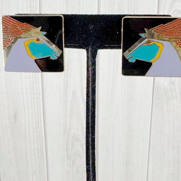 Rare Vintage Laurel Burch Equus Horse Drop Earrings - Picture 1 of 5